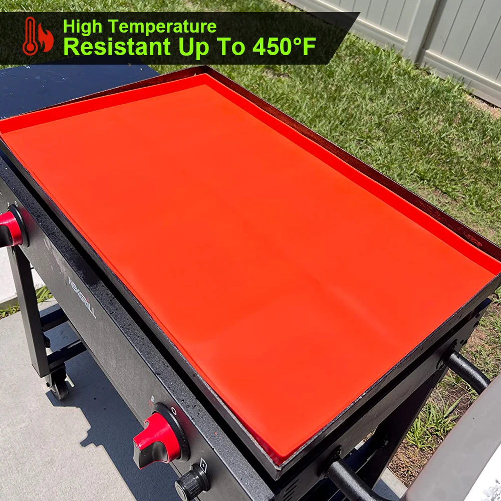 Food grade BBQ outdoor grillmatte grill protective mat 36inch silicone griddle mat cover for blackstone