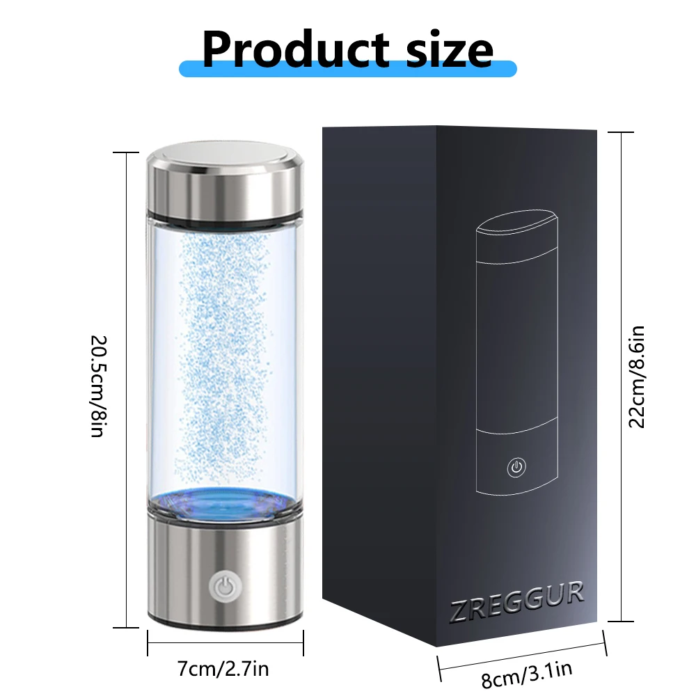 Custom New Gifts Dismountable Rechargeable Hydrogen Water Generator Innovative Multifunction Pem Spe Hydrogen Water Bottle
