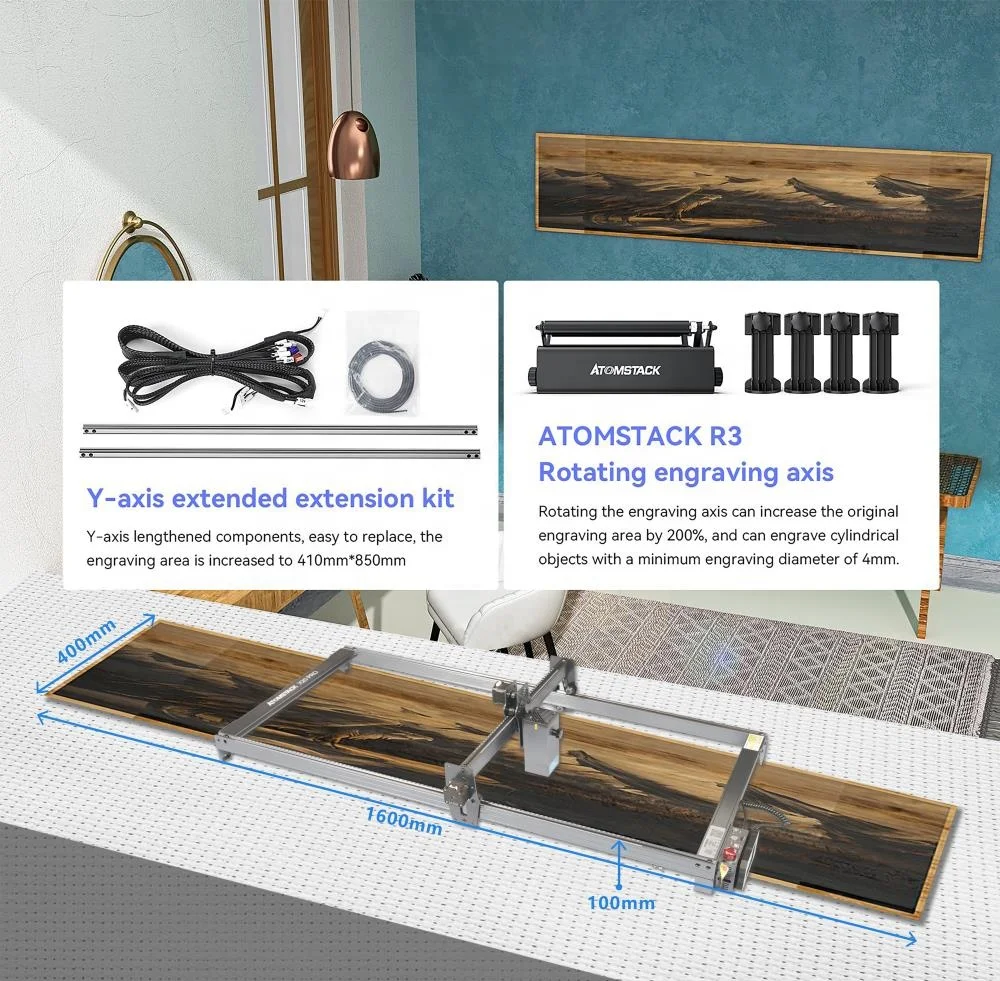Hot Sale ATOMSTACK X20 S20 A20 PRO Y-axis Extension Shaft kits cutting Laser Engraver Accessories