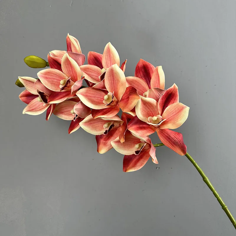 Feel Cymbidium Simulation Flower 3D Printing High Quality Decorative Flowers Home Wedding Mall Phalaenopsis Orchid