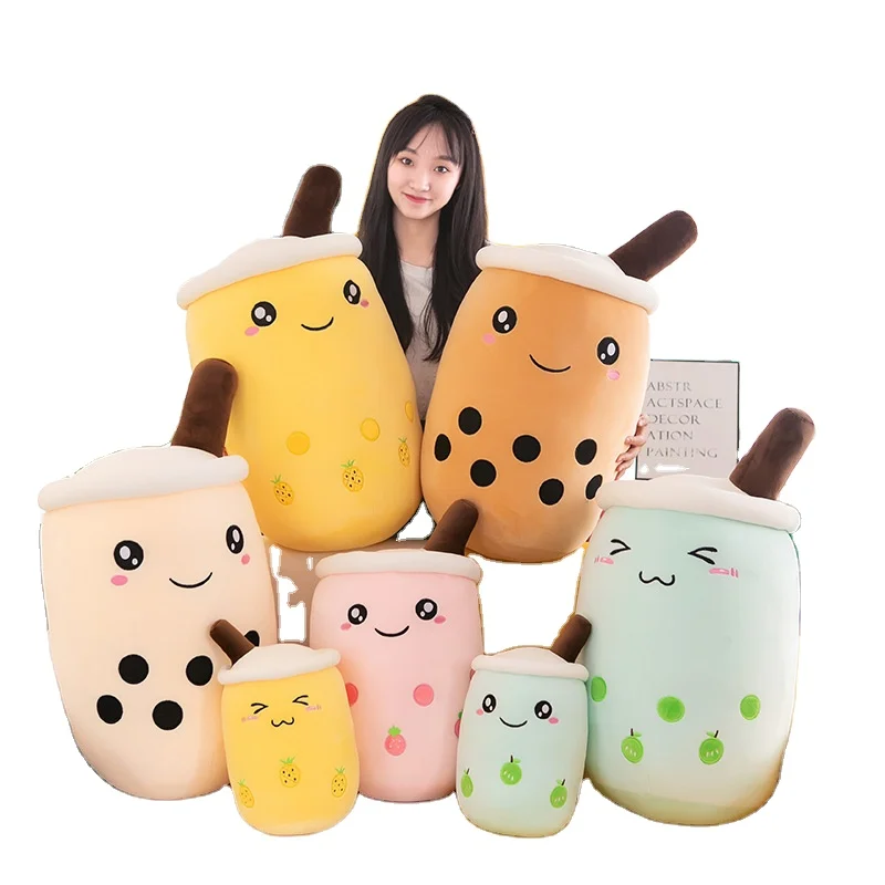 Wholesale 24cm 35 50 70 Cute Kawaii Pearl Cup Stuffed Toy Soft Bubble Cartoon Milk Tea Boba Plush in Stock