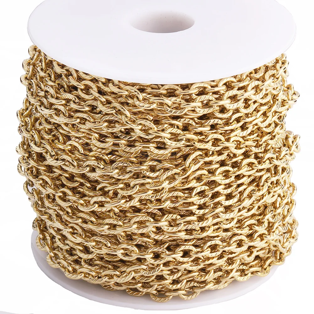 Selling in Meter Stainless Steel Cable Link Chain Meter For Female DIY Jewelry Component Sell As Meters Hip-hop Link Chain