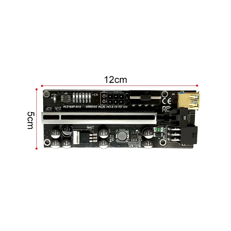 Riser 010s Plus PCI-E Riser VER010S Riser GPU USB3.0 Cable PCI Express X16 15pin to 6pin Power