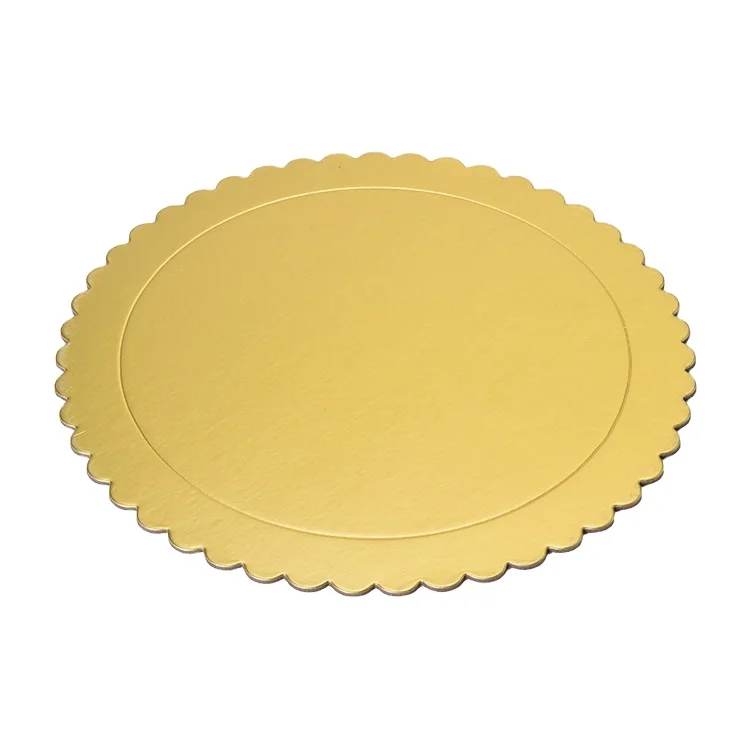 High Quality Custom Logo Printed Biodegradable 2mm~3mm Gold Gray Paper Cupcake Base Board Tray Cake Board