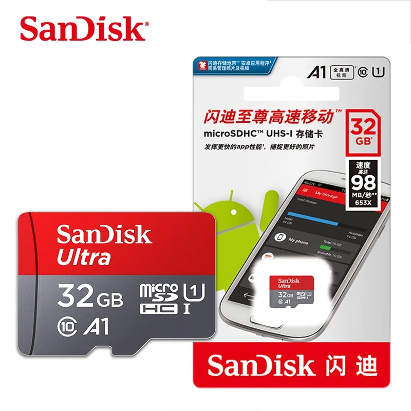 Оптовая продажа оригинальных карт памяти SanDisk microsd 16 ГБ 32 64 Гб 128 Flash TF Micro SD A1 Ultra Class
