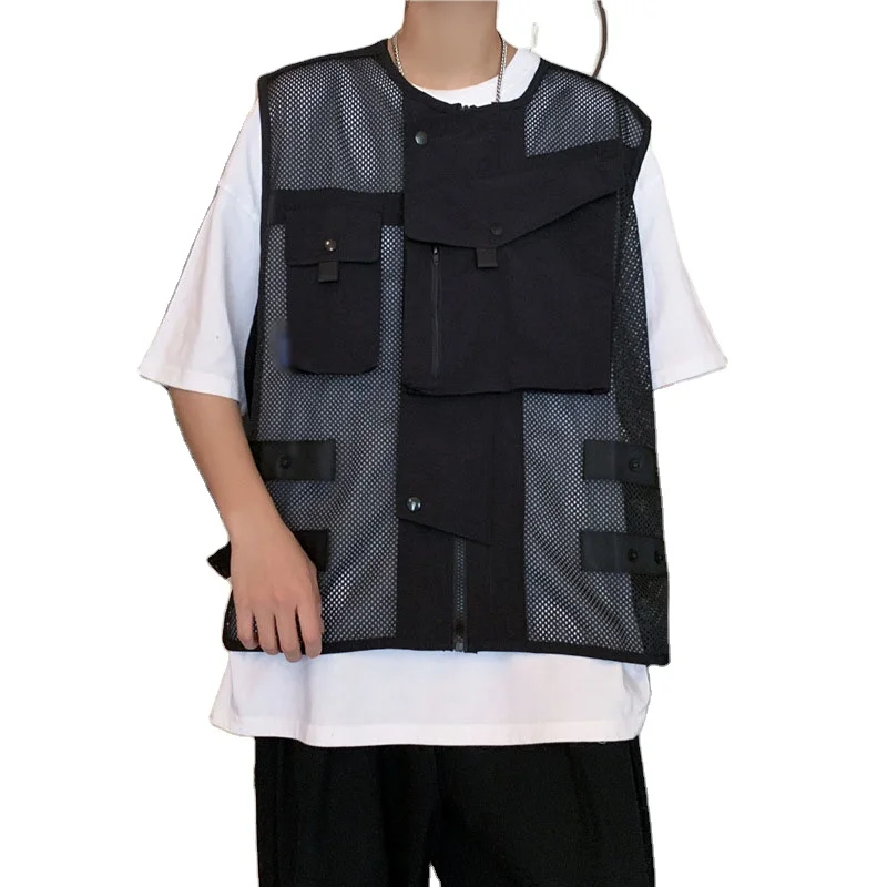 Custom Mesh Vest for Men Fashion Black Sleeveless Waistcoat