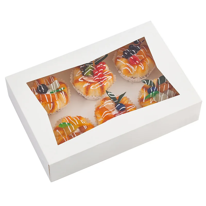 Wholesale Custom Logo Party Wedding Gift Cookie Paper Boxes Cake Kraft Pizza Takeaway Food Packaging Cake Box With Window