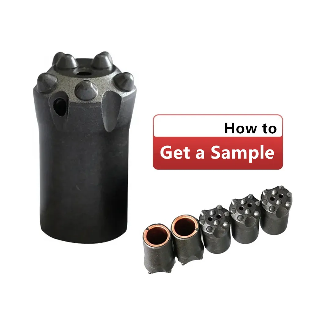 manufacturer button blasting hole taper mining threaded bit rock drill 7 11 12 degree tapered 30mm 34mm 38mm bits price for sale
