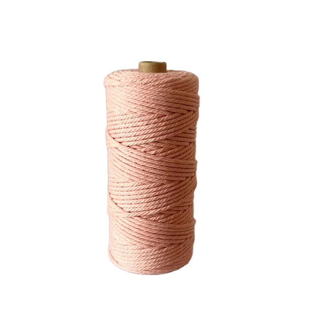 Wholesale Diy Decoration Single twist Strand rope braided Colorful Cotton natural macrame cord