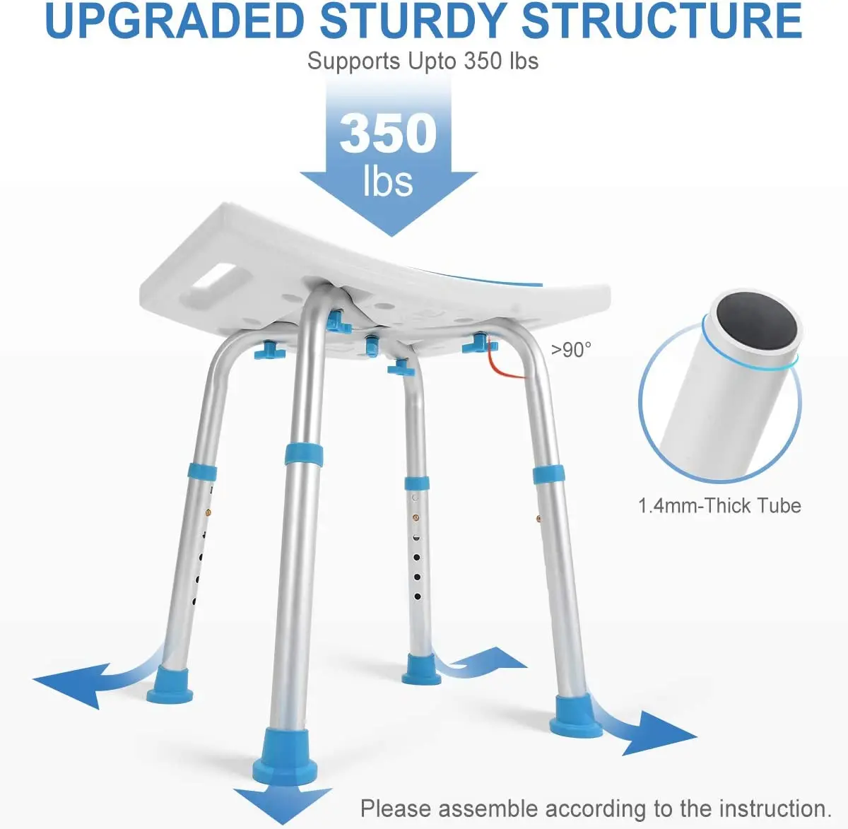 High quality aluminum  shower chair  customized with padded