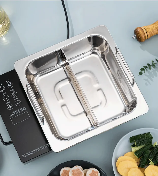 Nansheng Hot Sale Stainless Steel Cooking Pot Induction Hot Pot Shabu Shabu Pot with Divider
