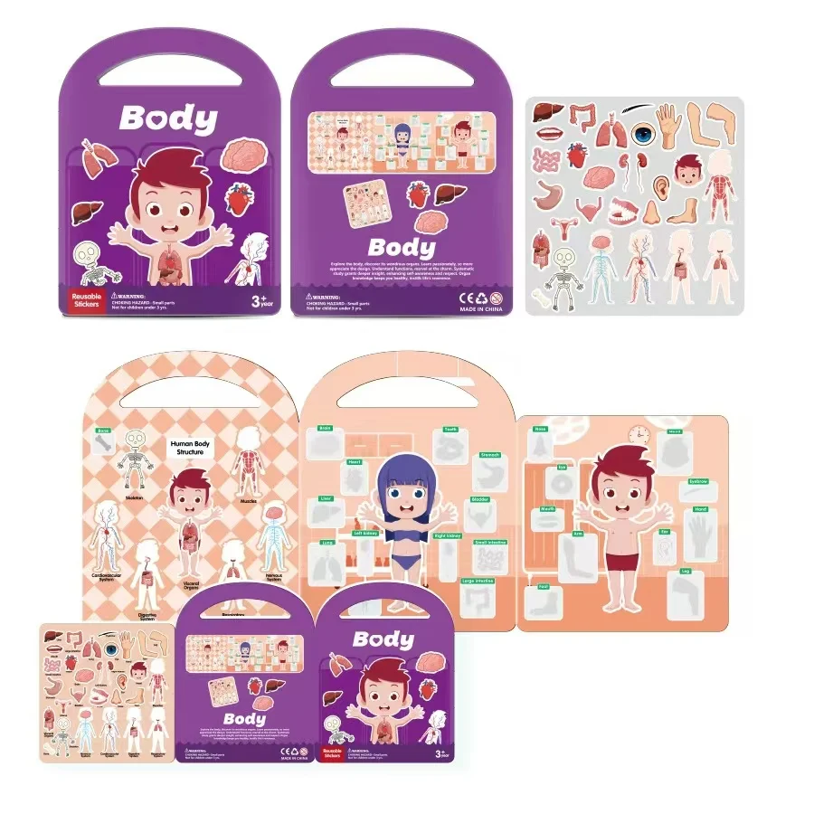 Jelly sticker book handheld quiet book children DIY transportation puzzle class early education free cutting repeated stickers
