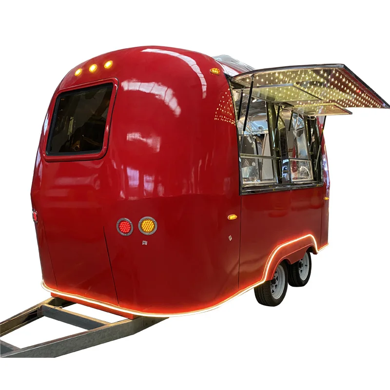 Mobile Food Van Ice Cream Cart Coffee Trailers Fast Truck Taco Elektro Street Stainless Steel for Sale Made in China Customized