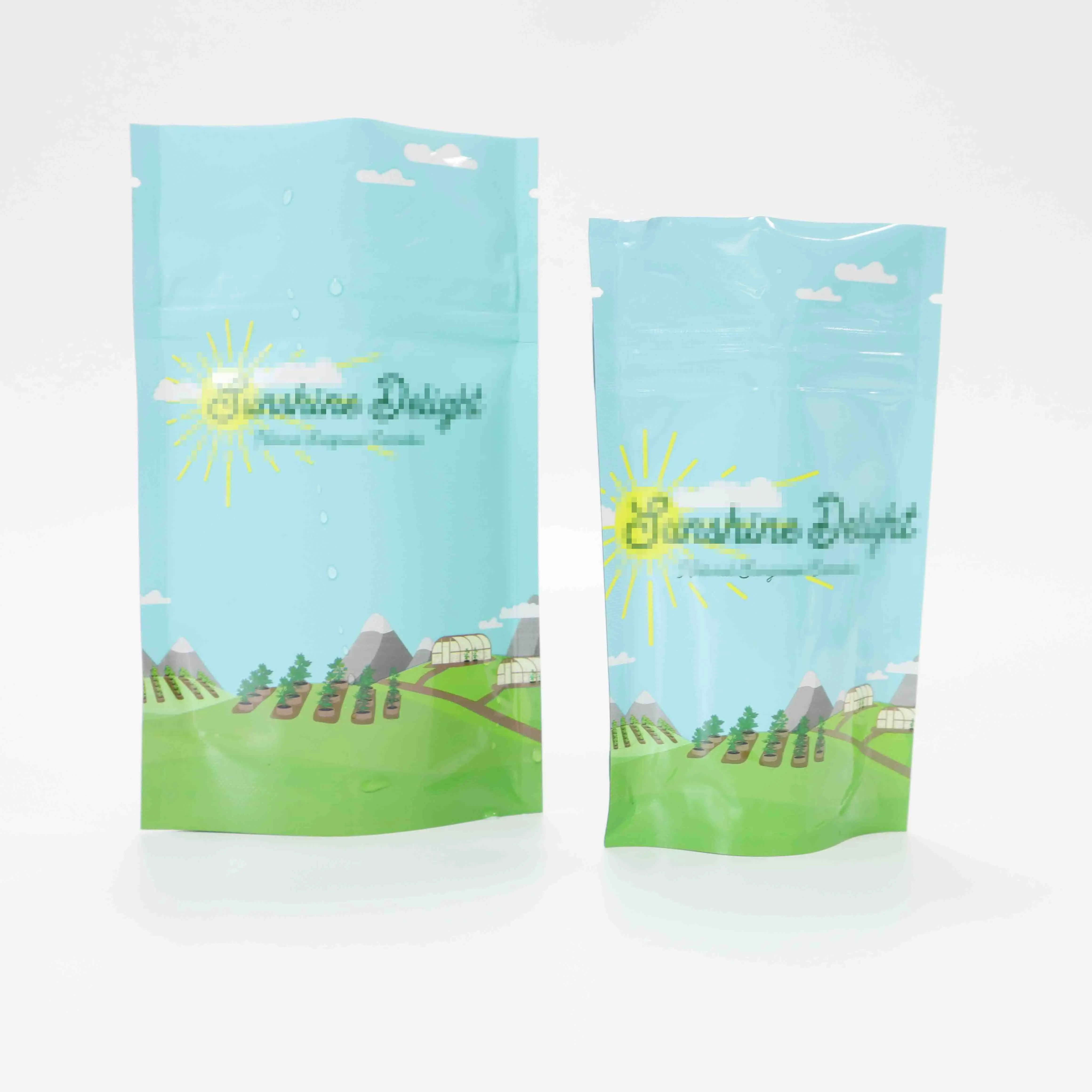 Zipper bag packaging black clear window matte glossy digital mylar Child Resistant Exit Medicine Bags mylar bags wholesale