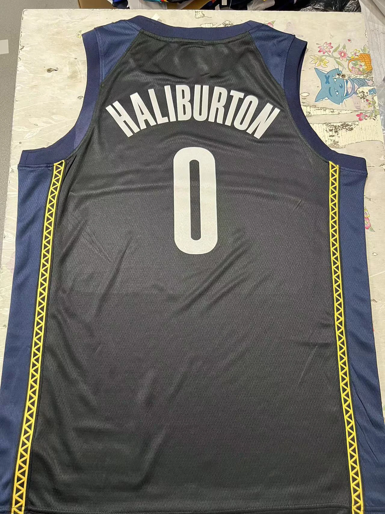 Original 1:1 heat press Unisex Indiana team #0 Tyrese Haliburton NK Blue 2022/23 City Edition basketball uniforms for men