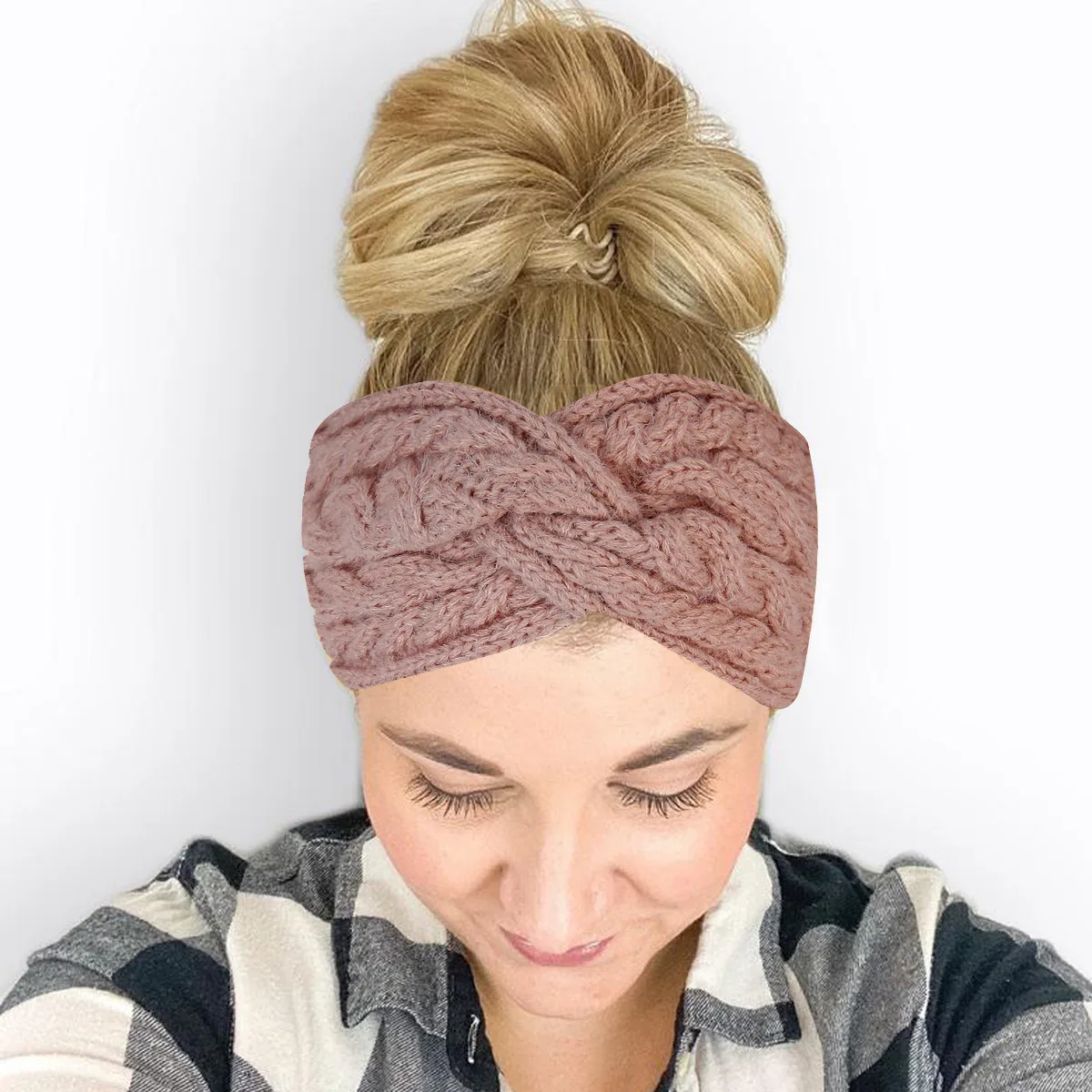 New cross twist hair band manufacturer spot warm acrylic knitted headband for women