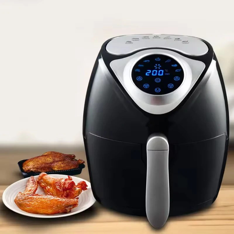 Digital Control round Air Fryer Stainless Steel Electric with LCD Display for Household Use