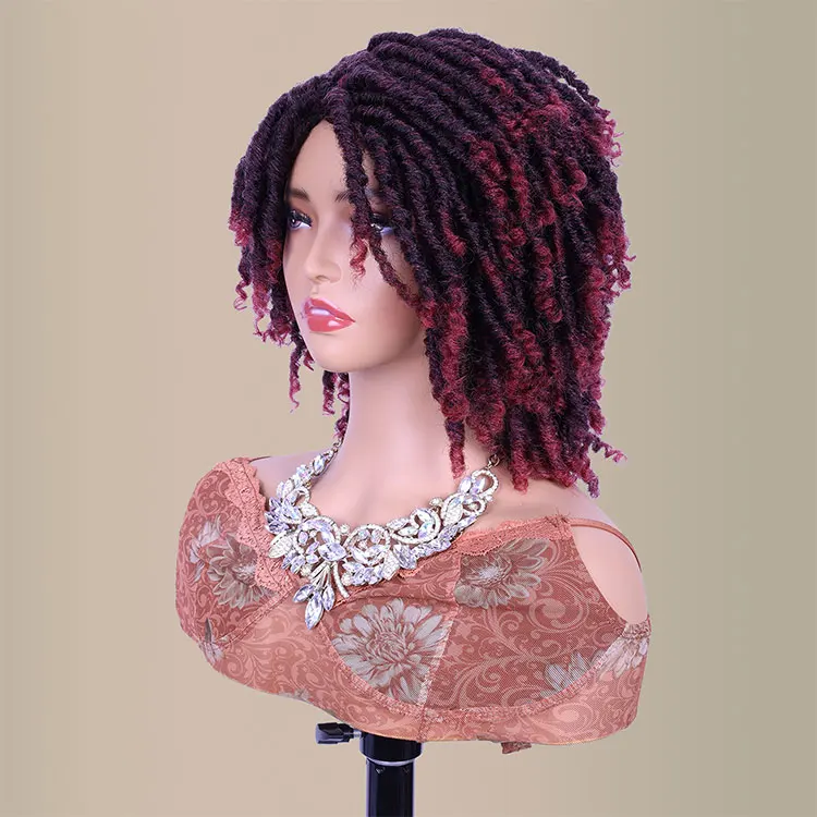 FH cheap short afro wave synthetic braiding crochet hair wigs extensions vendor for women