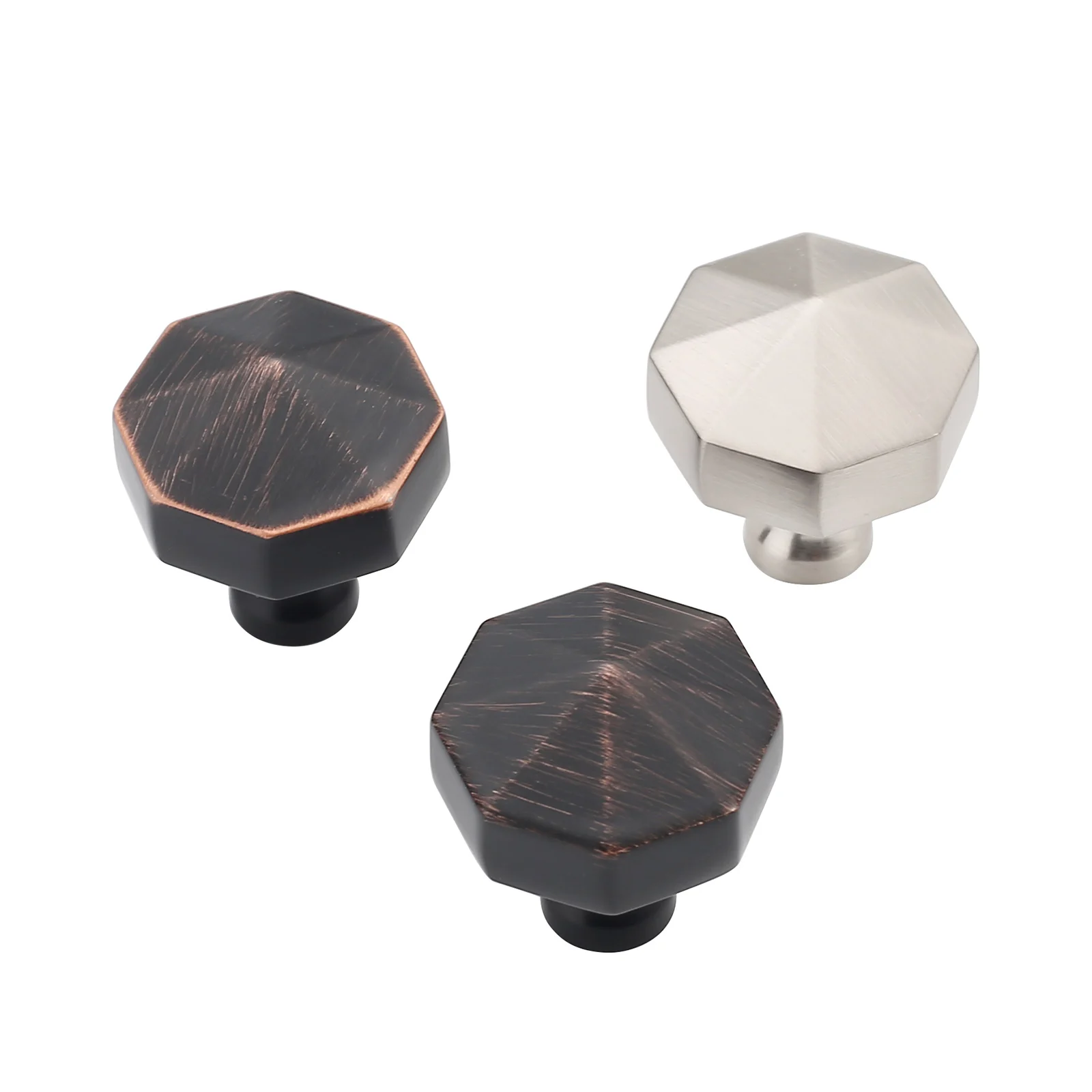 American Style Single Hole Hexagon Simple Cabinet Drawer Nordic Gold Zinc Alloy Wardrobe Door Knob 1478