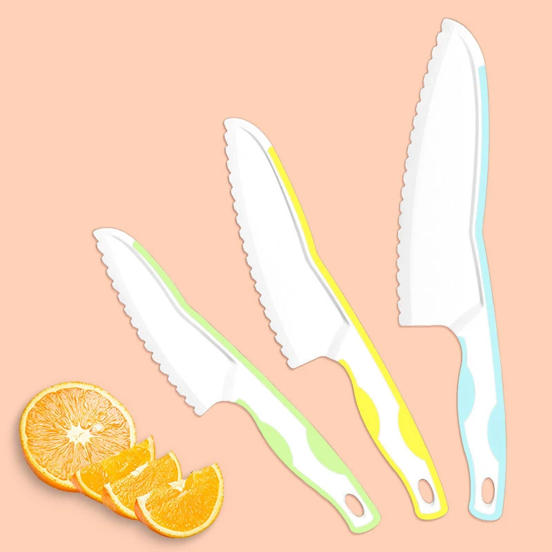 Wholesale Cheap Reasulable Kid Plastic Kitchen Butter Party Children Toy Break Baking Safety Chef Knife Set