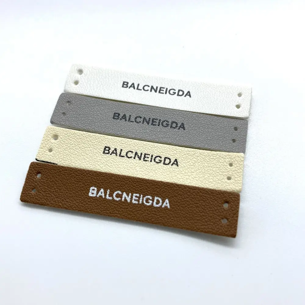 Washable Soft Custom Silicone Printed Logo Leather Label Sticker Small Iron On Patches For Neck Clothing Pant