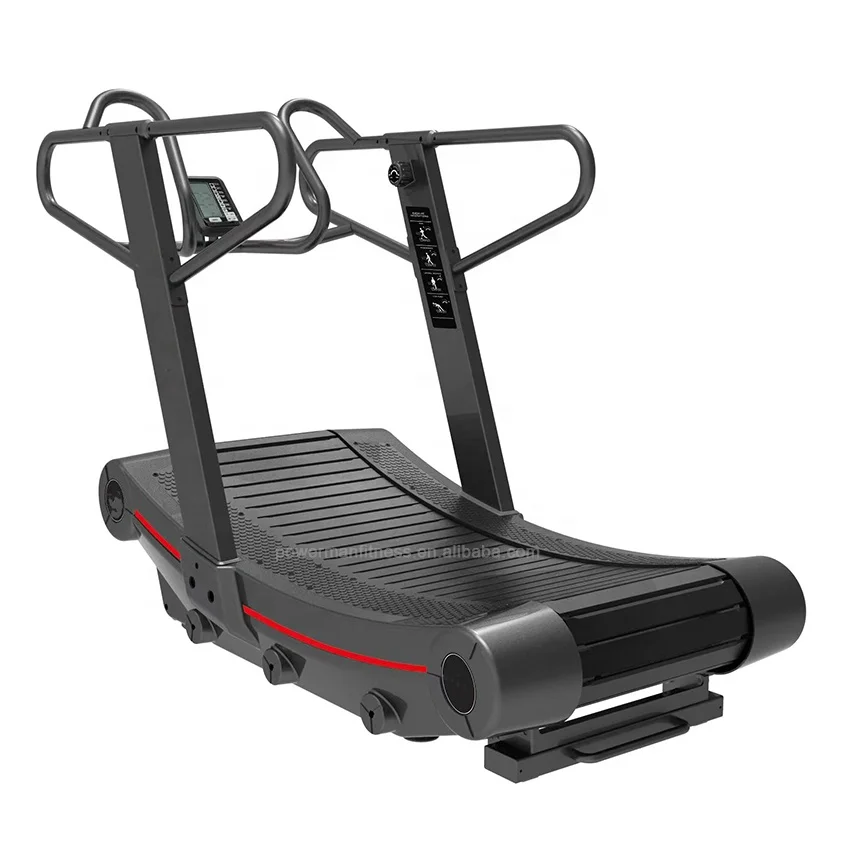 Custom Logo Commercial Home Gym Equipment Sports Trainer Manual Non-power Curve Treadmill Machine