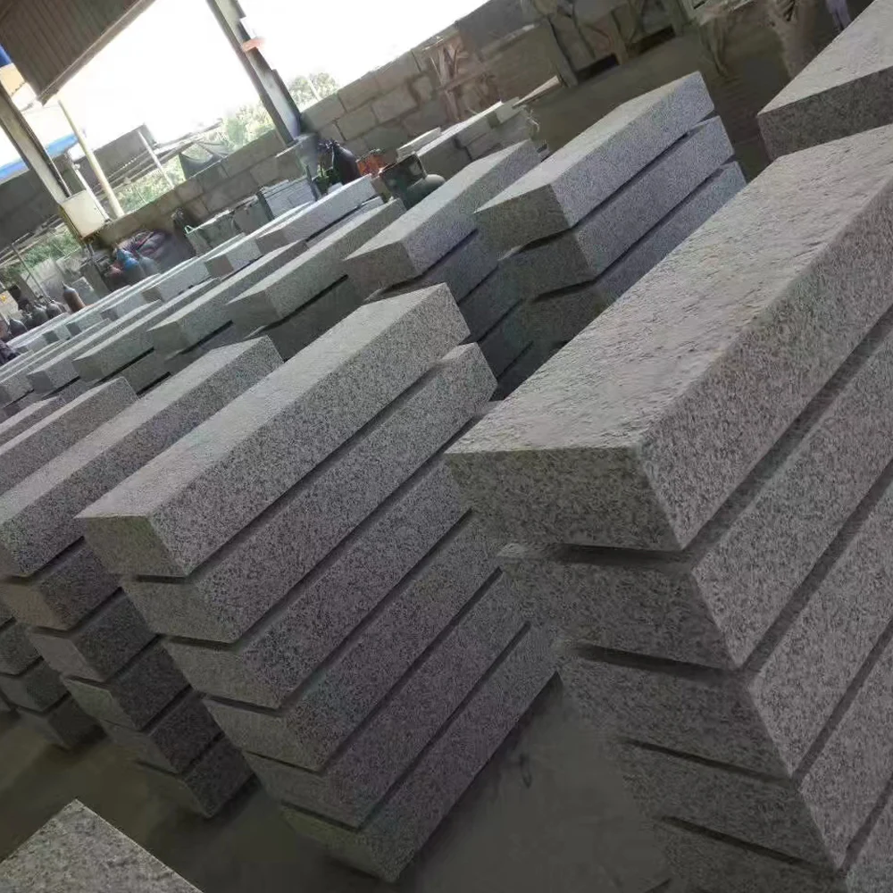 custom cheap light grey white kerb curb stone granite kerbstone for road side