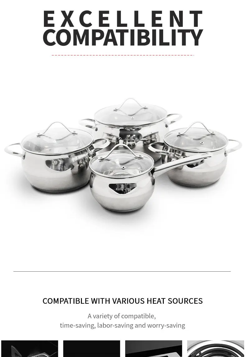 Cuisine accessories hotpots kitchenware yawen  kitchen ware products stainless steel cooking pot set out door camping cookware