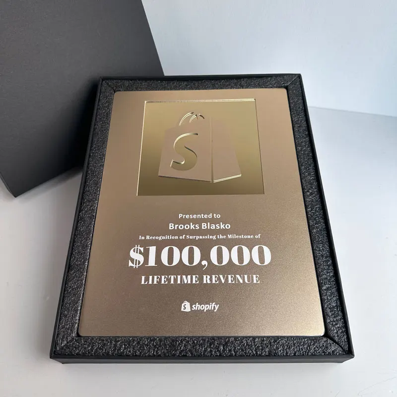 Customized Logo shopify YouTube Play Button Metal Award Aluminium Medal and Plaque for Insurance for End Users