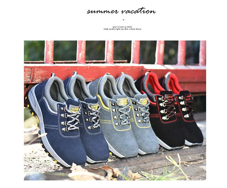 
unisex fashionable industrial work lightweight leather shoes steel toe cap brand safety shoes for men 