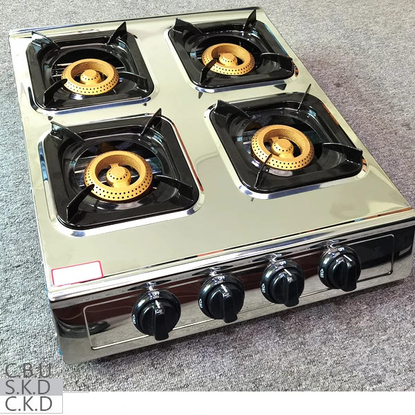 4 burner gas stove S.S top gas cooker competitive price cooketops hot sell 4B stove for Africa market professional factory