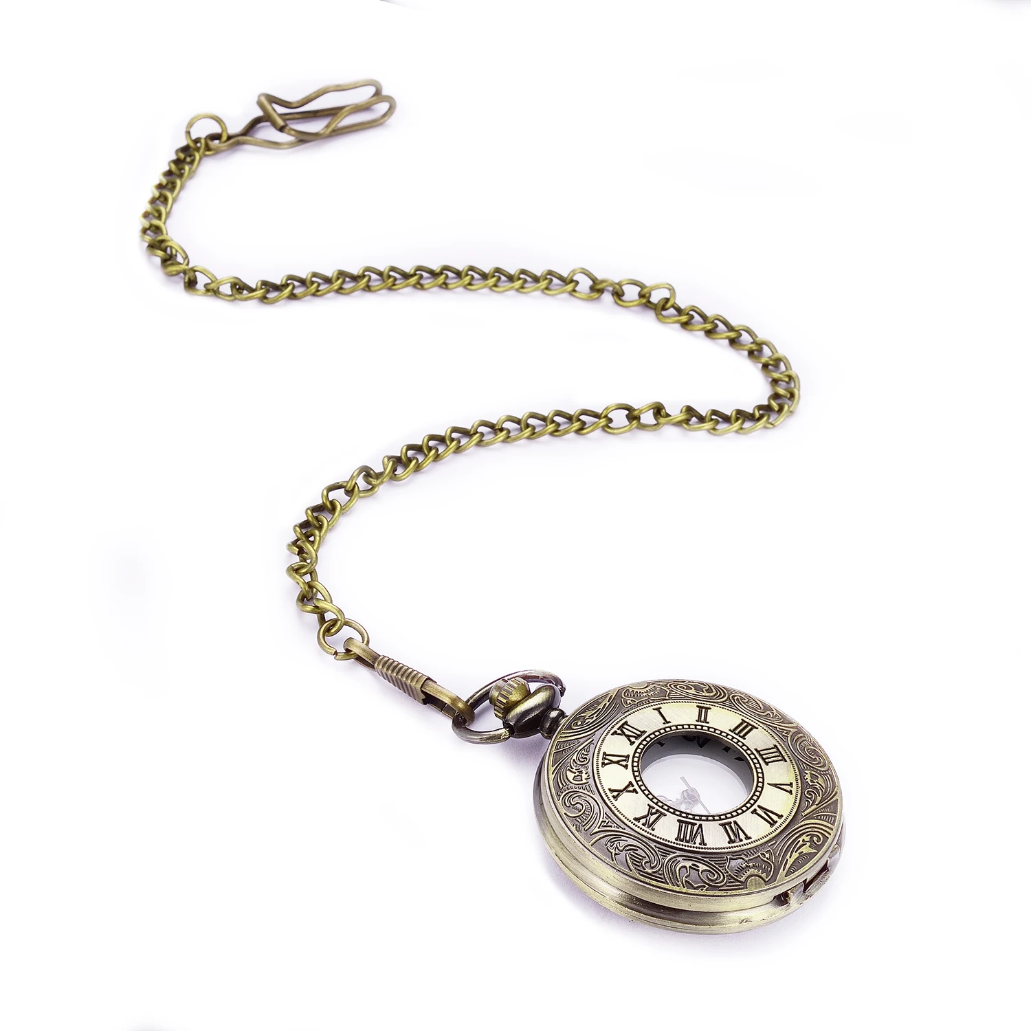 High Quality Full Metal Male Steampunk Pocket Watch Assassin Creed Pattern Dial Clock Pocket Classic