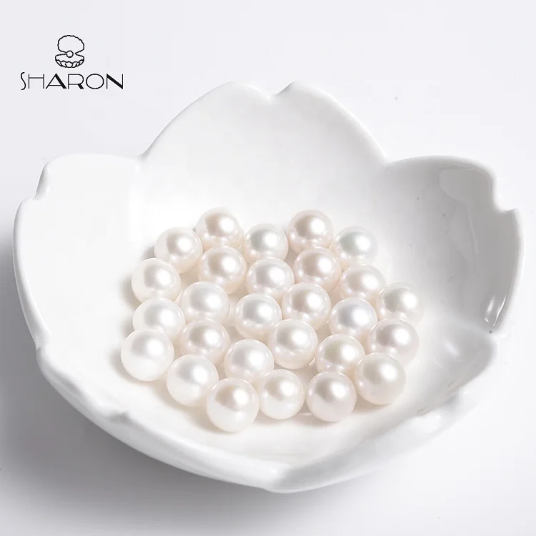 
Round Loose Pearls 7.5-8mm Round White Freshwater Pearl Freshwater Loose Cultured Pearls 