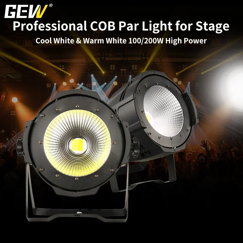 GEVV Stage Lighting 200W Indoor LED Par Light with Light Shield For Party Show Event