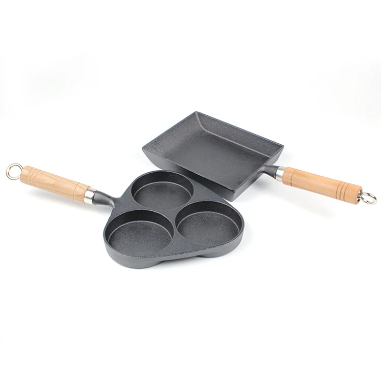 Mini breakfast divided pan cast iron skillet omelette fry pan for eggs