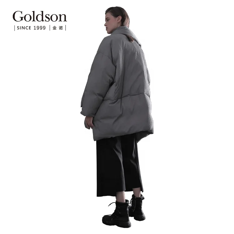 European customized ladies fashion heated polyester short goose down parka