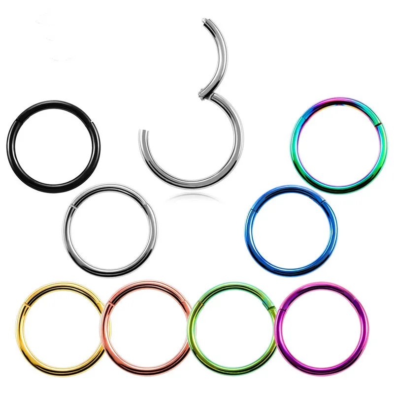 Гипоаллергенное ювелирное изделие для пирсинга лица, для губ 316l, нержавеющая сталь, шарнирное Кольцо C, сегмент перегородки, хрящи, спиральные кончи, кольца для носа