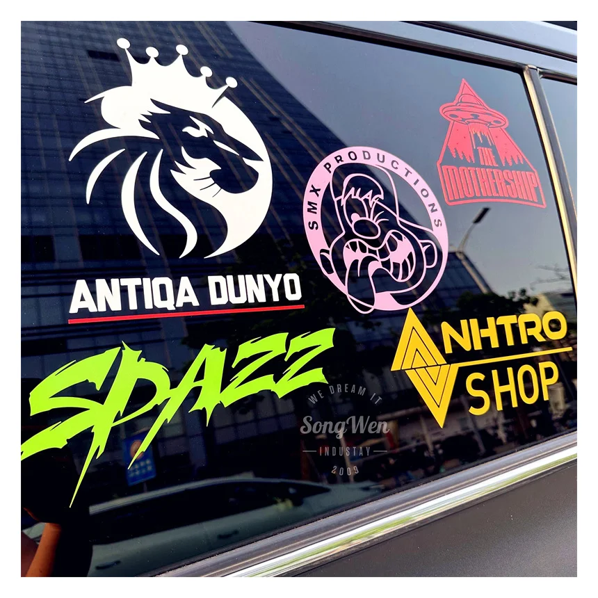 UV Resist Waterproof Custom Decal Race Car Stickers 3D Bumper Windshield Car Decoration Stickers Car Logo Sticker Decal