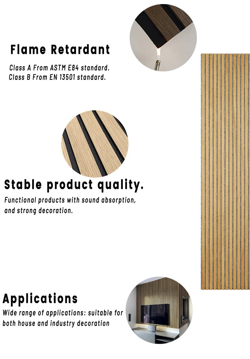 Custom Decorative Akupanel Fiber Wooden Veneer Slat Wall Perforated Acoustic Panels