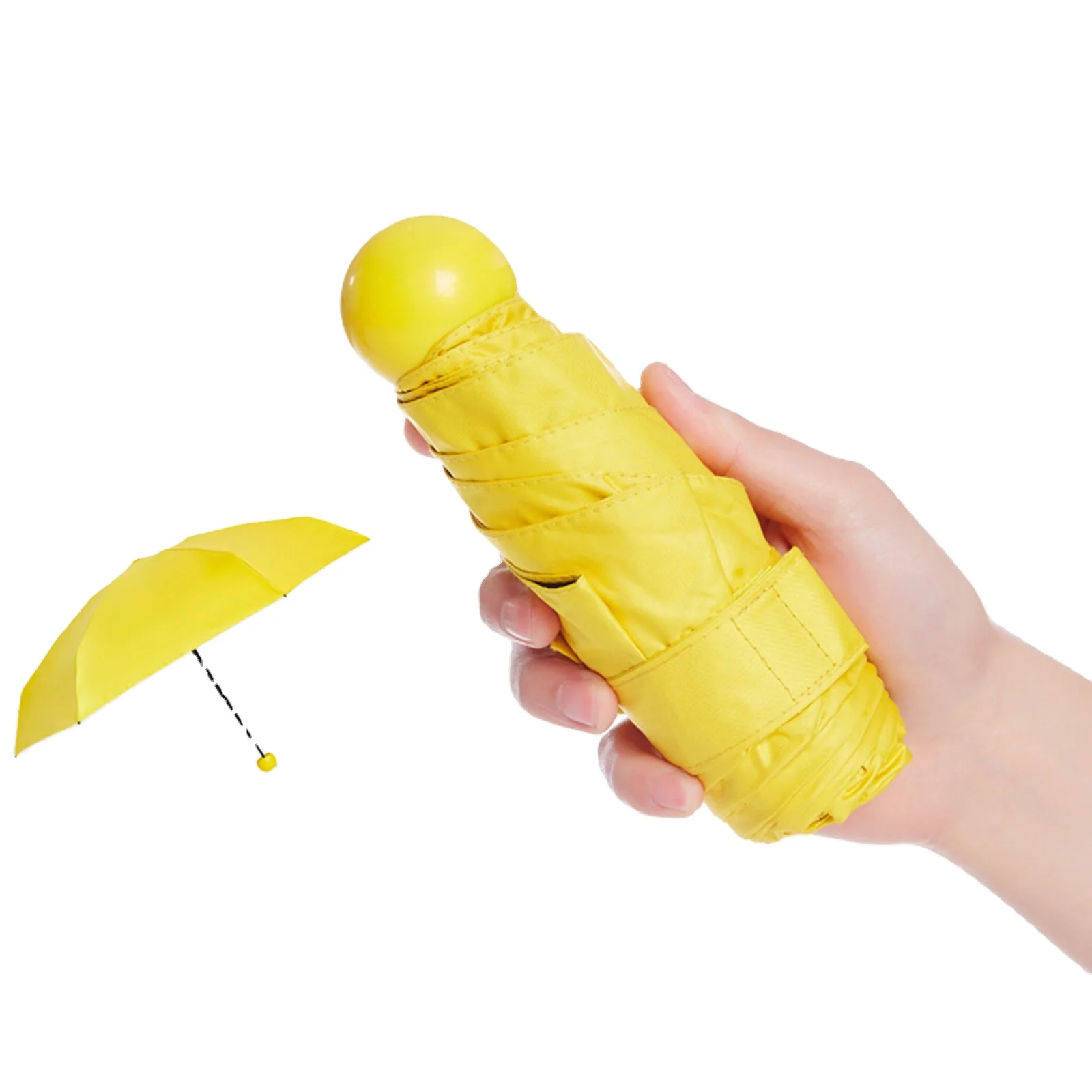 2024 Factory Wholesale Hot Selling Pocket Capsule Umbrella Easy to Carry Sun and Rain Umbrella Mini Capsule 5 Folding Umbrella