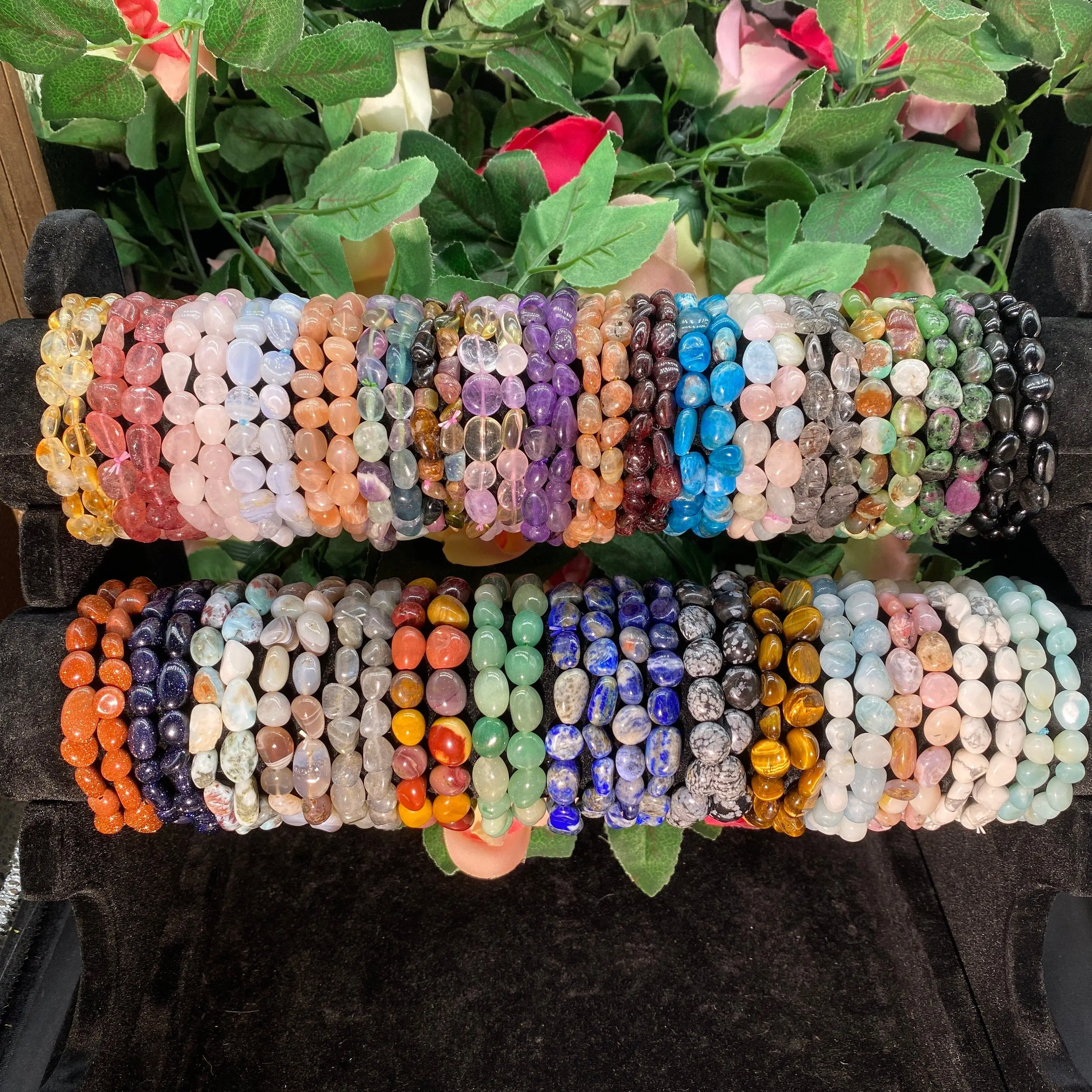 custom 4mm 6mm 8mm 10mm adjustable beaded bracelet healing lucky high quality natural stone bracelet jewelry for women men