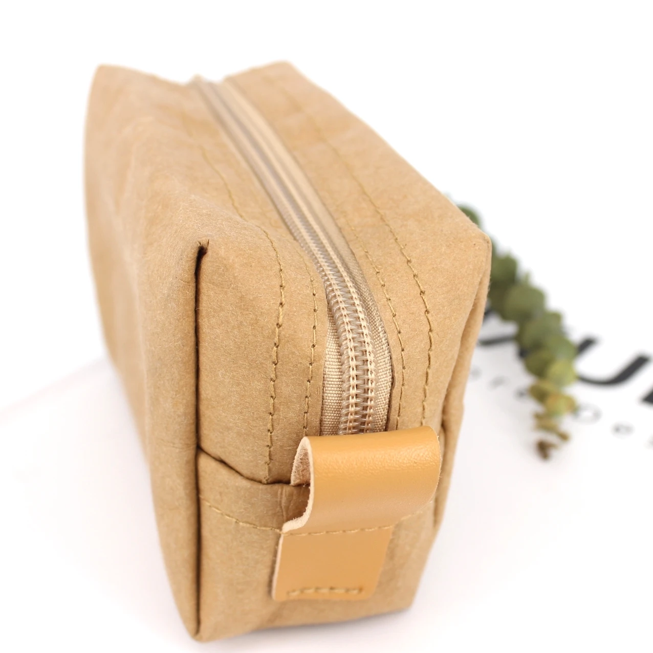 Индивидуальная Экологически чистая перерабатываемая моющаяся косметичка из крафт-бумаги