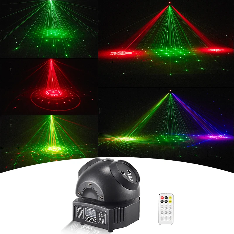 30 Вт Жук детский лазер RGB движущийся головной свет 3 в 1 паттерн Sharking сценические огни с дистанционным управлением для вечеринки шоу бар