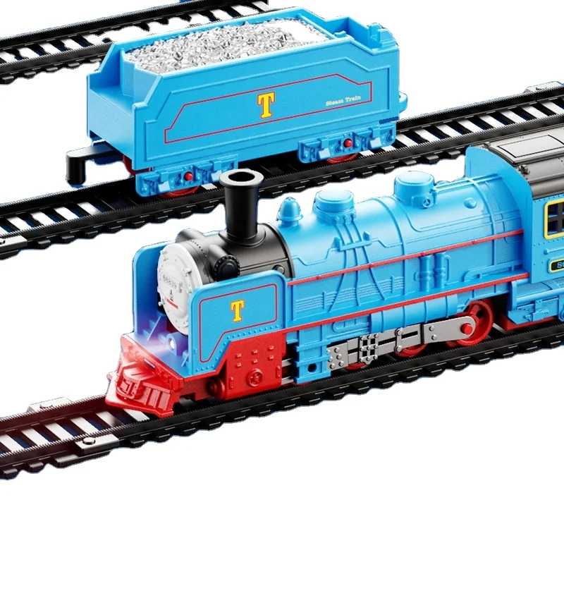 Train Assemble Educational Railway Classic Track Toy Retro Steam Model Sets Electric Train For Kids