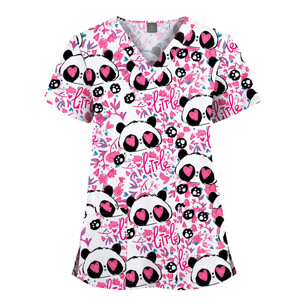 Custom Design Stretchy Colorful Designer Uniform Woman Medical Top Scrub Suit Scrubs Uniforms