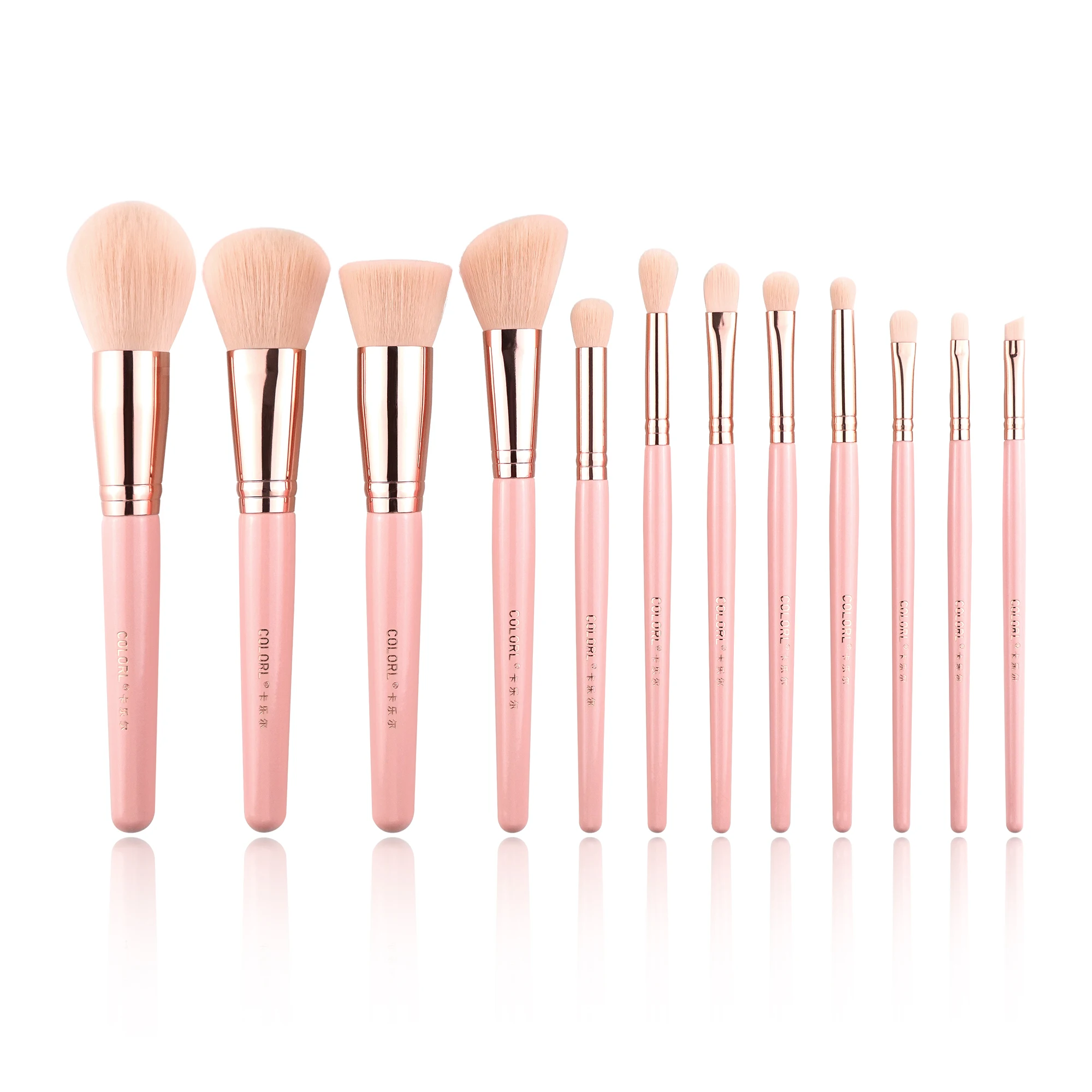 pink high quality brushes 10 Piece factory price  makeup brushes makeup brush set with holder