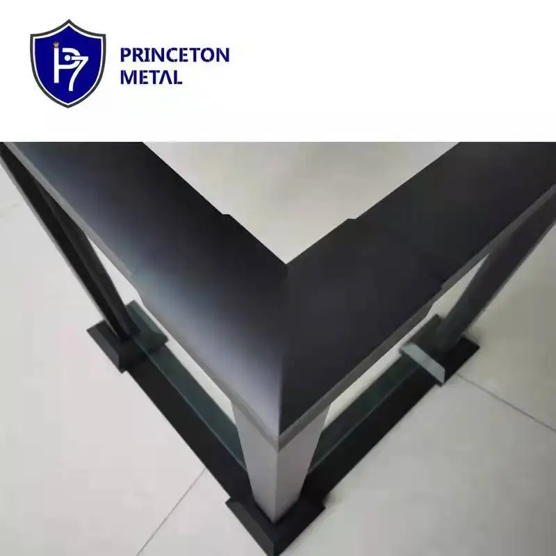 Modern design metal balustrade handrail system Aluminum  commercial glass railing with frame for project