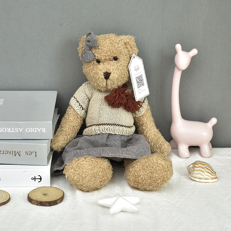 promotional gift new style love bear wearing sweater cloth wedding day gift teddy bear dressing up cuddly toys