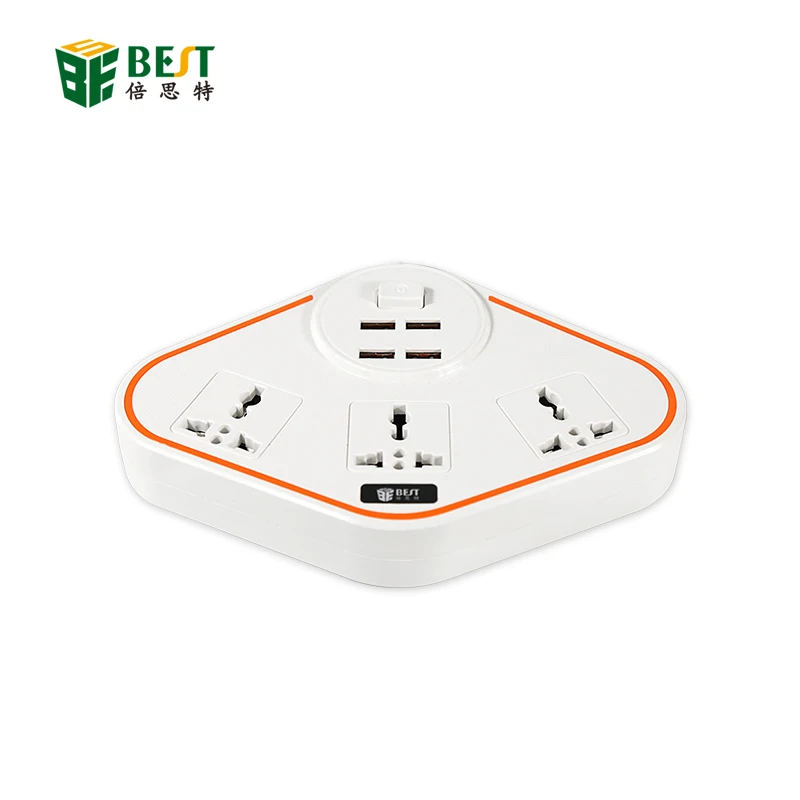 BST-07 smart power strip With 4 USB Extension Socket Plug Multifunctional Fast Charging Power Strip 10A 250V 2500W