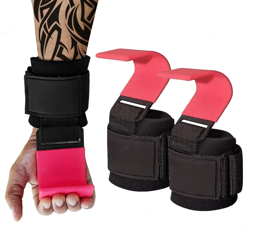 Weight Lifting Hooks Pull Up Grips Wrist Wraps Straps Weightlifting Grip Wrist Support For Gym Workout